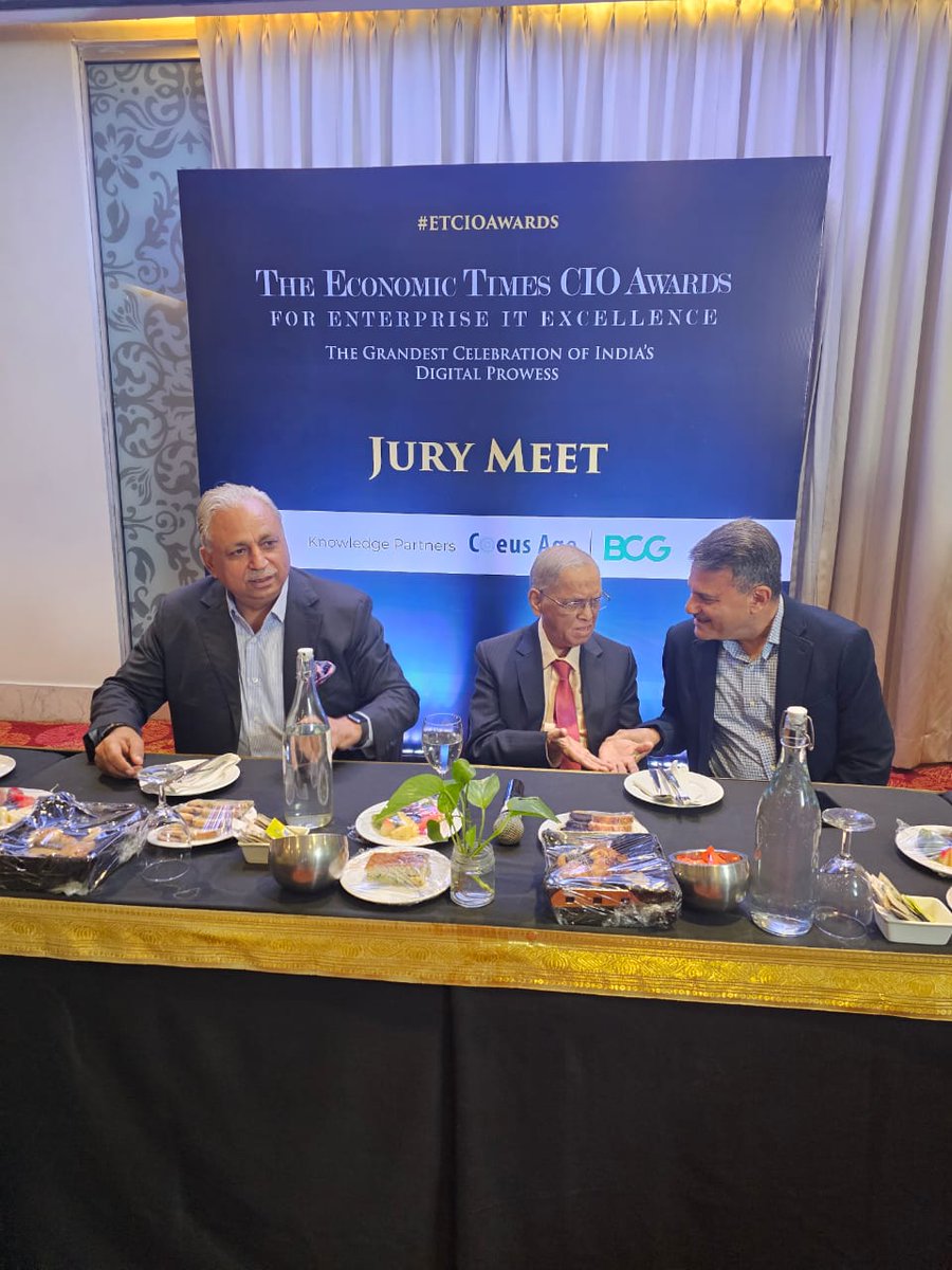 It was a morning well spent at the jury meet of @ET_CIO awards. Was good to meet many of my industry friends to deliberate and discuss some of the pioneering work being done across organisations.