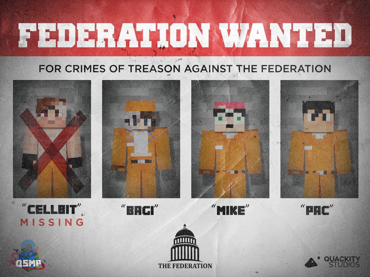 QsmpPOR's tweet image. ⚠️ QSMP EMERGENCY ANNOUNCEMENT

PROCURADO(S) POR TRAIÇÃO CONTRA A FEDERAÇÃO

As informações sobre sua localização serão recompensadas 💰

#QSMP #QSMP2024