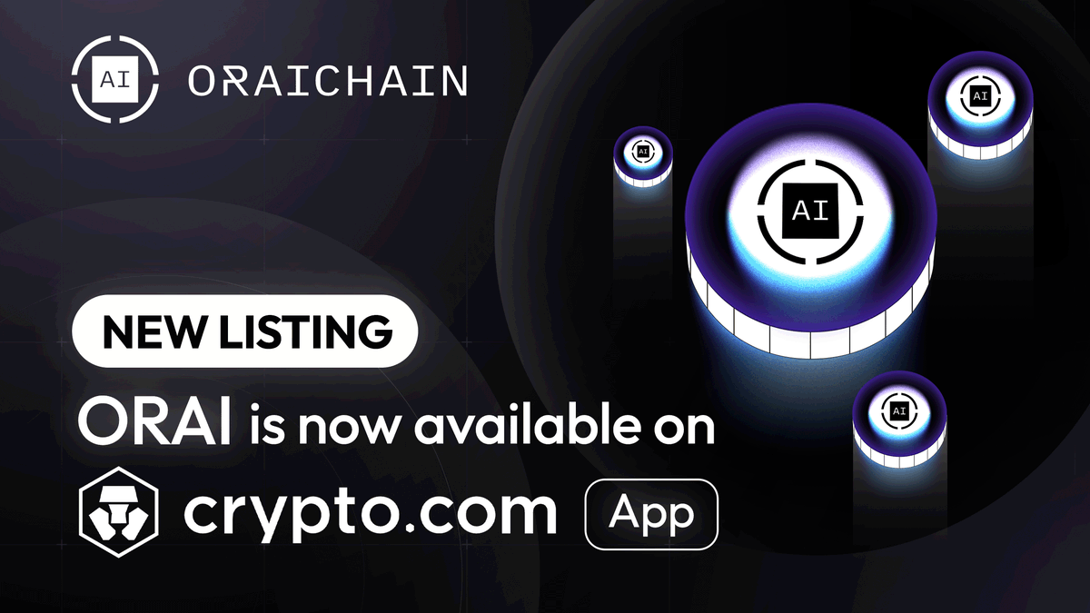 oraichain's tweet photo. 🌟 Oraichain is listed in the @cryptocom App! 

Millions can now buy $ORAI easily with $USD, $EUR, $GBP, and 20+ fiat currencies, and spend it at over 80 million merchants globally. 

What's next? 👀🔥
#LFG #Listing #CosmosEcosystem