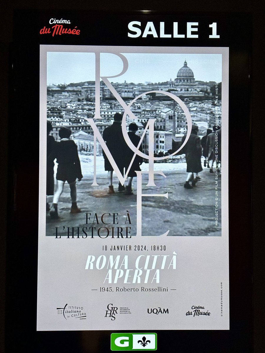 MichelineWilkie's tweet photo. Vive la lumière après avoir vu un film sur la guerre!✨🌛💫
@cinemadumusee @mbamtl @Monmontreal @Montreal #robertorossellini #romacittaaperta #gestapo #resistanceitalienne https://t.co/J7s88B2s6k