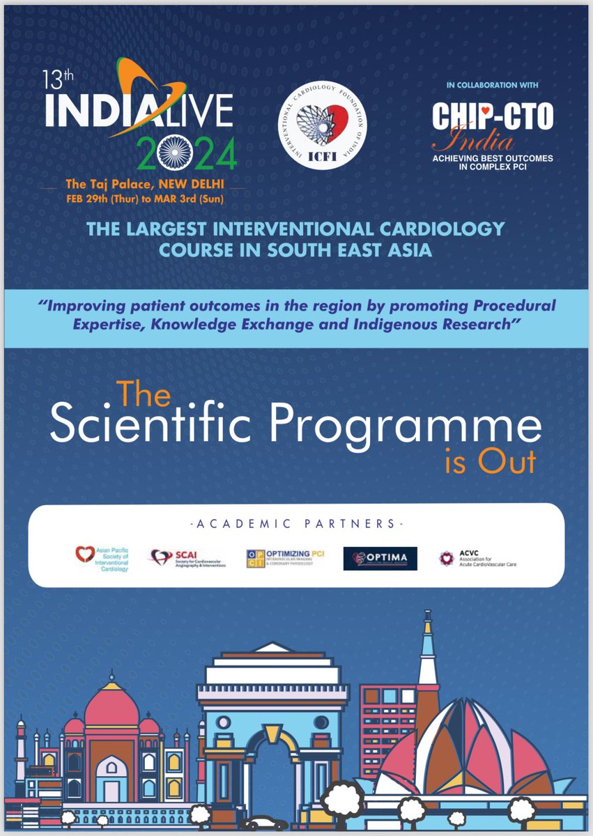 Here is the link for scientific program #INDIALIVE2024 indialiveintcardiology.com/IndiaLive2024_…. <a href="/Dr_AshokSeth/">Prof. (Dr.) Ashok Seth</a> <a href="/escardio/">European Society of Cardiology</a> <a href="/PCRonline/">PCRonline 🫀</a> <a href="/Hragy/">Hany Ragy</a> <a href="/aayshacader/">Aaysha Cader</a> <a href="/SanjogKalra/">Sanjog Kalra</a> <a href="/sbrugaletta/">Salvatore Brugaletta</a> <a href="/RameshDaggubati/">Ramesh Daggubati</a> <a href="/GoranEBC/">Goran Stankovic, MD, PhD</a> <a href="/SVRaoMD/">Sunil V. Rao</a> <a href="/DrSaritaRao2/">Dr Sarita Rao</a> <a href="/AnastasiaSMihai/">Dr Anastasia Mihailidou FAHA FCSANZ FESC</a> <a href="/AnkurKalraMD/">Ankur Kalra</a> <a href="/mswami001/">Madhav Swaminathan</a> <a href="/RajTayalMD/">Raj Tayal</a>   <a href="/SACIS_KSA/">SACIS</a>