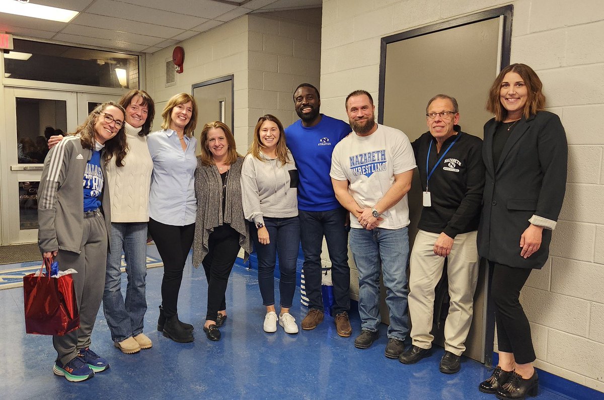 Blue Eagles beat Emmaus 45-15 on Teacher Night!

JH: Naz 49-15
Girls: Emm 45-21

Real winners are the outstanding teachers &amp; staff of <a href="/NASDBlueEagles/">NASD Blue Eagles</a>! We thank you for all you do for our wrestlers &amp; all students of the NASD!
#GoBlueEagles
#GoLadyBlueEagles
#NazarethProud
🔵🦅🤼‍♀️🤼‍♂️