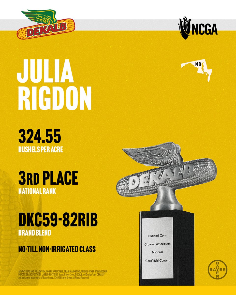 Asgrow_DEKALB's tweet photo. Time to celebrate Julia Rigdon 🎉 — congratulations on an impressive third-place finish in the NCGA National Corn Yield Contest. Outstanding! 👑 #DEKALB #CornThatPerforms https://t.co/0FeosVF9X5 https://t.co/AsgYImfuDP