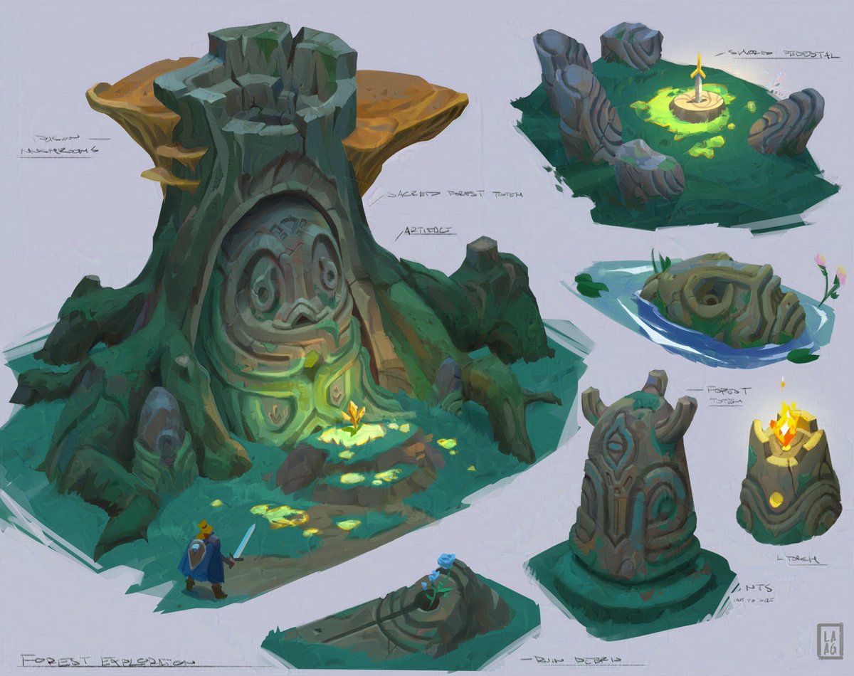 ed_laag's tweet image. Forest Totems + Exploration exercise. images glazed #art #digitalart #conceptart #painting #sketches #illustration