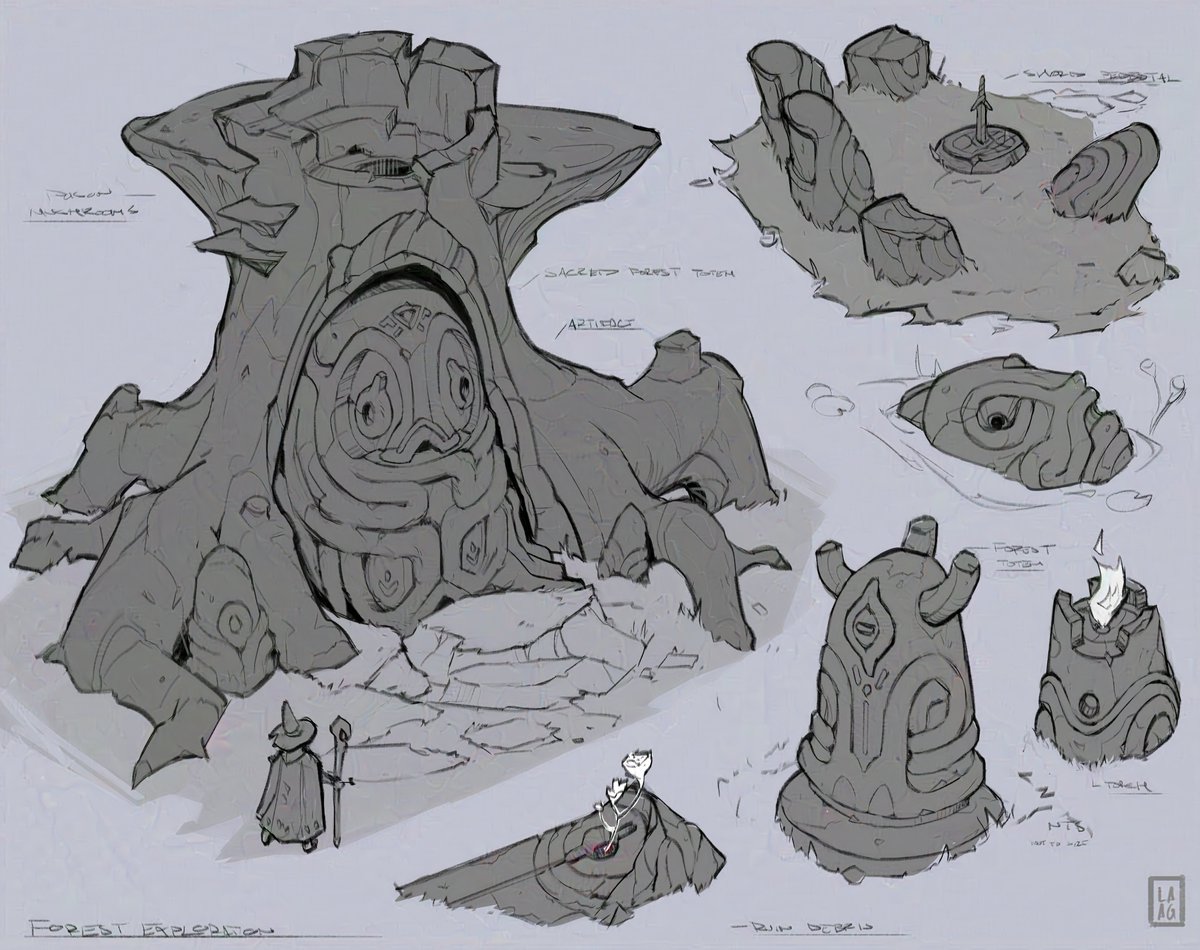 ed_laag's tweet image. Forest Totems + Exploration exercise. images glazed #art #digitalart #conceptart #painting #sketches #illustration