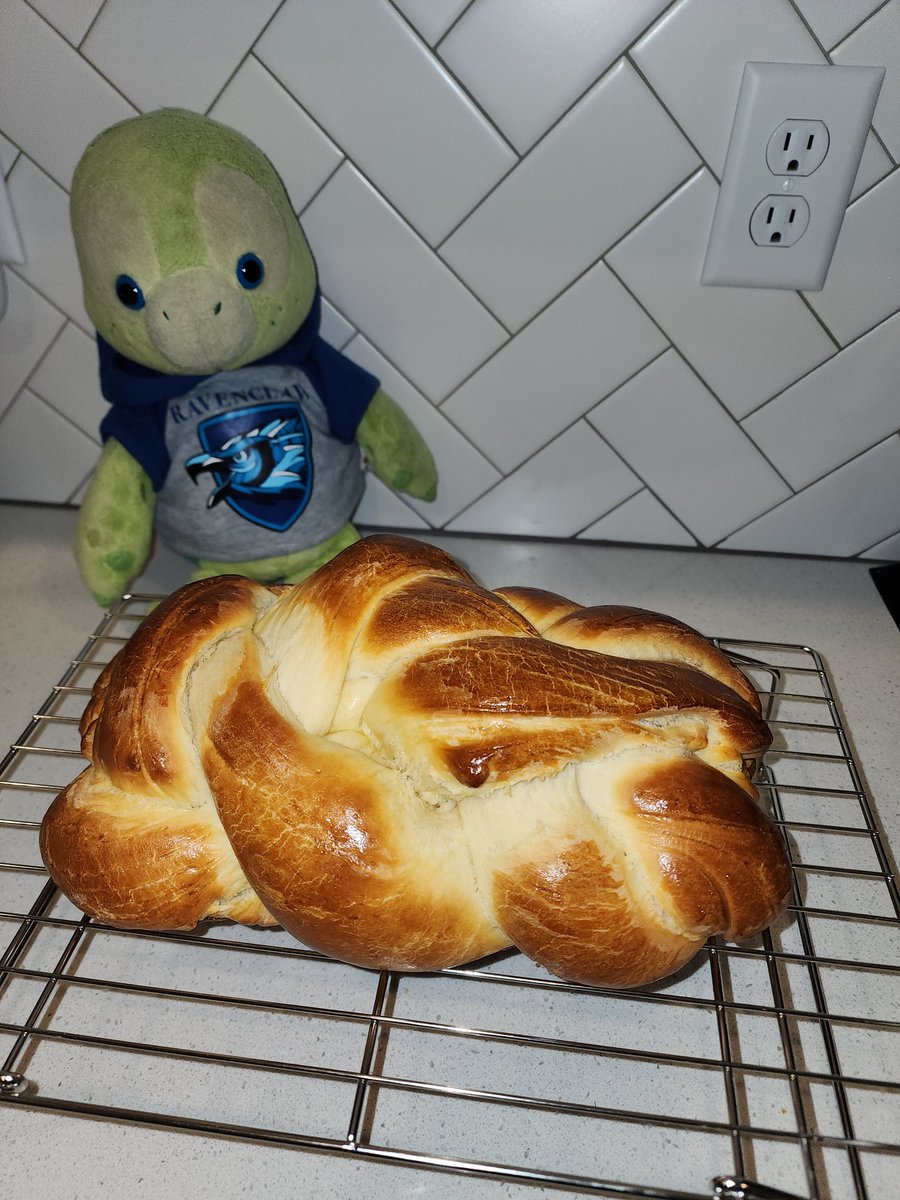 Girl had another day off from work due to the ice storm that came through. We've been wanting to make a challah bread for the longest time and thought this would be a great time for a first try! We're really happy with it!