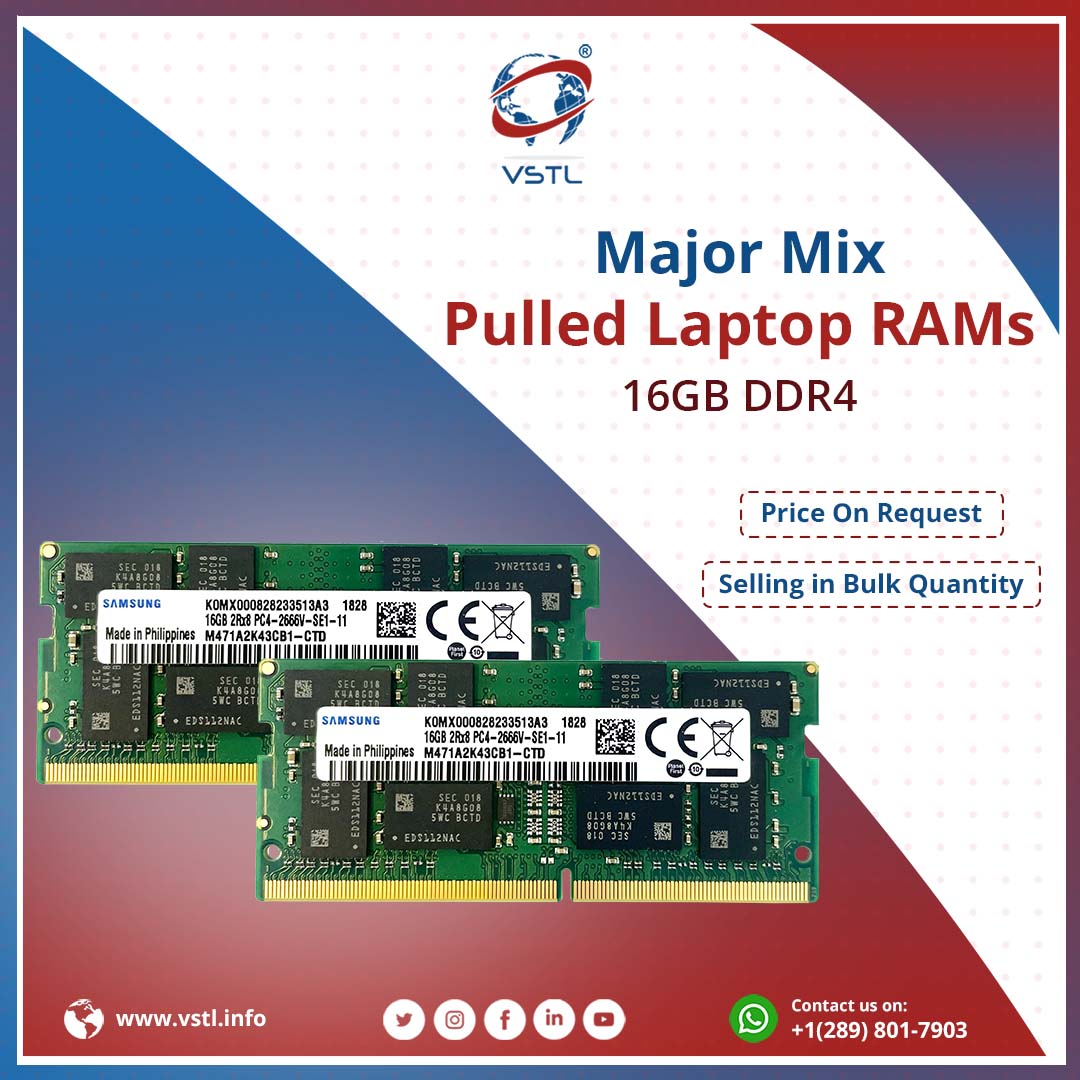 ValueSmartTrad1's tweet image. We are offering 16GB DDR4 Pulled Laptop RAM
All Major Mix Brands Available
.
Contact us now for more details or book yours 🧑💻 at vstl.info
.
Please get in touch with us on our WhatsApp for more Information:- +1 (289) 801-7903
.
Email - marketing1@vstl.info