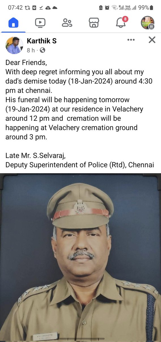 Heartfelt condolences to the family. Great man 
 The one who actually arrested sanjeevi Ashokan n cracked the kapoor case #TheIdolThief