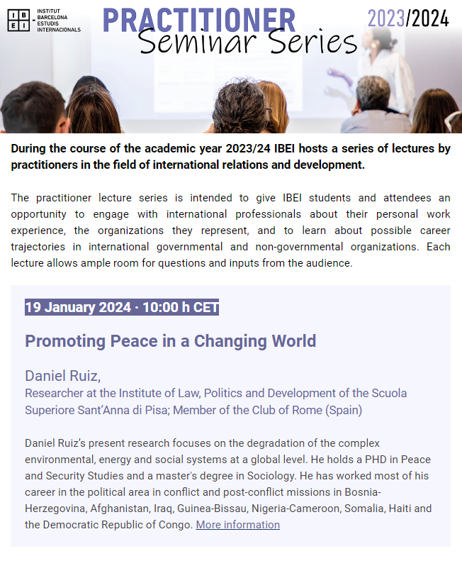 infoREEDES's tweet image. ✅ #Practitioner #Seminar #Series | Promoting #peace in a #changing #world
👉 Con Daniel Ruiz (Scuola Superiore Sant’Anna di Pisa)
📍 Barcelona (Mercè Rodoreda building 24. UPF Ciutadella)
🗓 19/enero (10 h. CET)
☑ Organiza: @IBEI
☑ Inscripción previa
➡ lnkd.in/e4jE3PFD