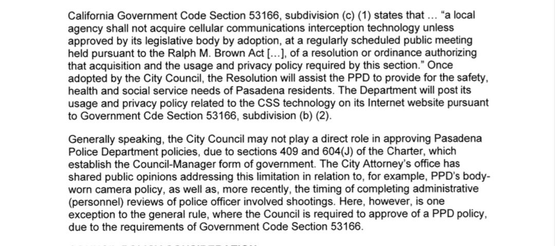_Yadi__'s tweet photo. Pasadena again attempts to purchase a $1.28 million Nyxcell cell site simulator. This time with use policy and ordinance in hand as required under the CA Electronic Communications Act. https://t.co/4omvfo0O5l https://t.co/c8rqBSYhqe