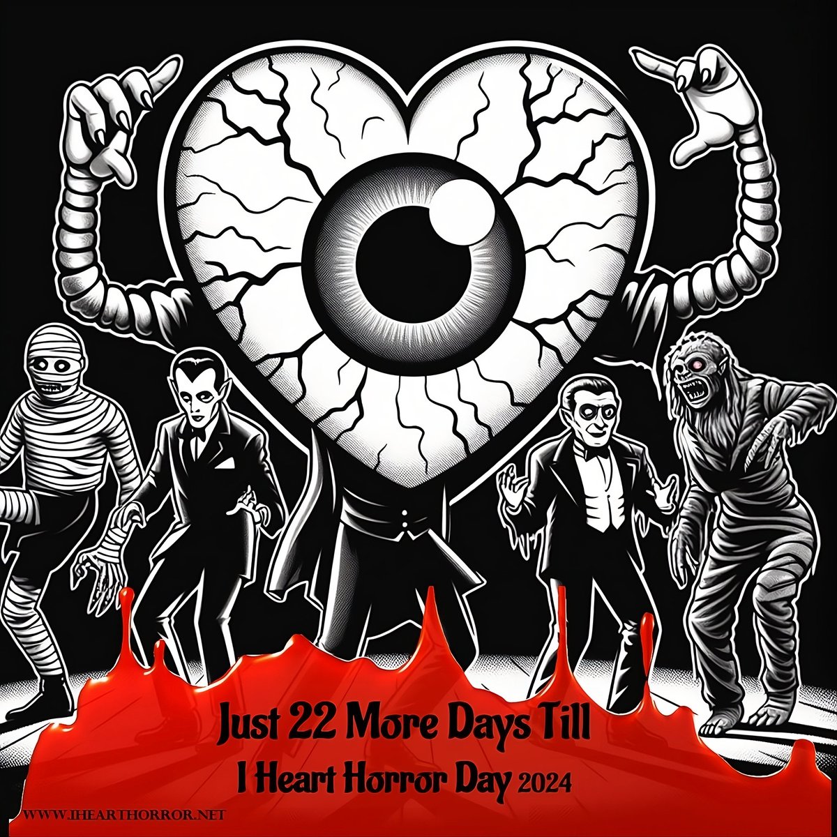 ihearthorror24's tweet photo. Just 22 More Days
Join us on 2/10/24
https://t.co/VrFW7aLsq0
I Heart Horror Day 2024
#IHeartHorrorDay #HorrorEvent2024
#SpookySpectacle #CreepyFun
#HorrorCommunity #ChillsAndThrills #FrightfulFestivities #EerieEntertainment #ScreamWithUs #HorrorLoversUnite https://t.co/fot1xa5Gog