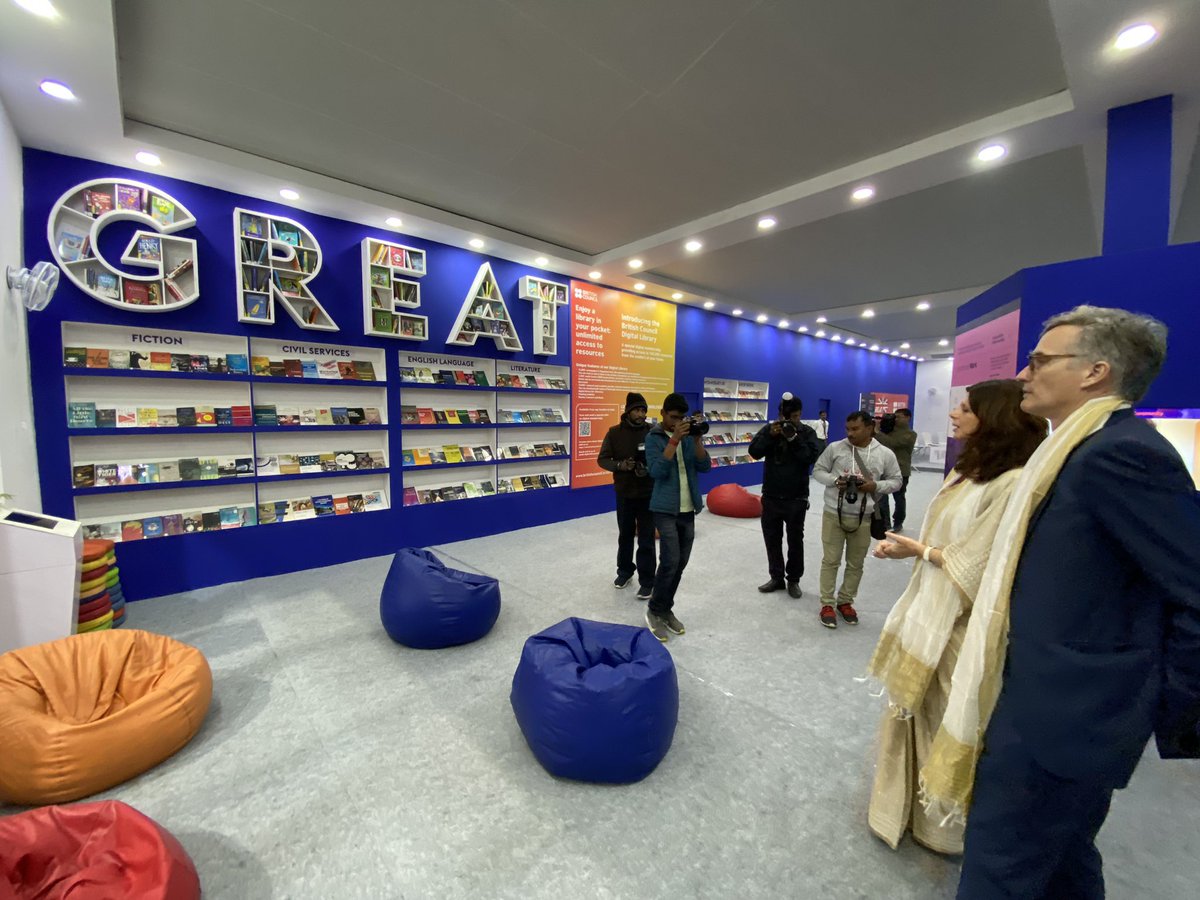 albarrett09's tweet photo. Yesterday was a good day! 

After participating in the inauguration of the #KolkataBookFair, @AlexWEllis and I inaugurated 🇬🇧 #GREAT @inBritish pavilion with @dcfrombc and @Andrew007Uk 

Join us for another exciting day today! UK authors, storytelling, quizzes, scholarships info https://t.co/86VLNohTEa