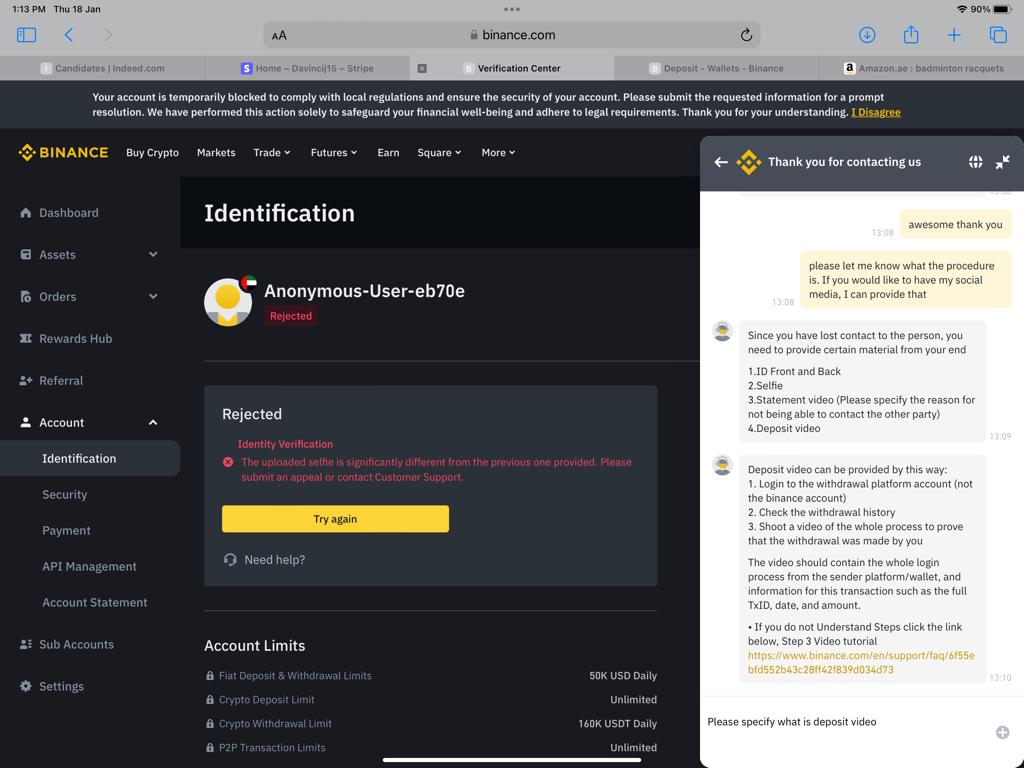 Davincij15's tweet photo. This is an example of not your keys, not your crypto.  Thanks @binance you show the world how decentralized exchanges are the way to go.  Read more rant... https://t.co/WlRAn59zSl