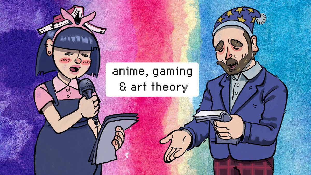 Matthew made new character portraits of us for our videos! And yes, I regularly wear books on my head, just so you know