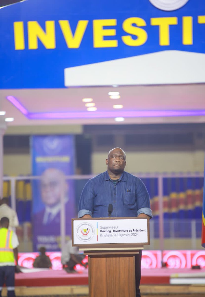PatrickMuyaya's tweet photo. #RDC : 20 janvier 2024, jour historique !
Tous les congolais sont invités à participer à la cérémonie d’investiture du Président de la République.
Avec Serge Tshibangu, superviseur de l’organisation, nous avons expliqué la symbolique et le thème choisi : « Tous unis pour la #RDC 🇨🇩🇨🇩🇨🇩. »
Près d’une vingtaine des Chefs d’état, des chefs des délégations, des représentants des organisations internationales sont annoncés. 
Prestation de serment, 21 coups de canon, discours inaugural, défilé militaire !
Venez participer massivement samedi matin au stade des martyrs à la célébration de cette journée mémorable ! 
Symbole de la consolidation de notre démocratie ! 
#TousUnisPourLaRDC 🇨🇩🇨🇩🇨🇩🇨🇩 !!!