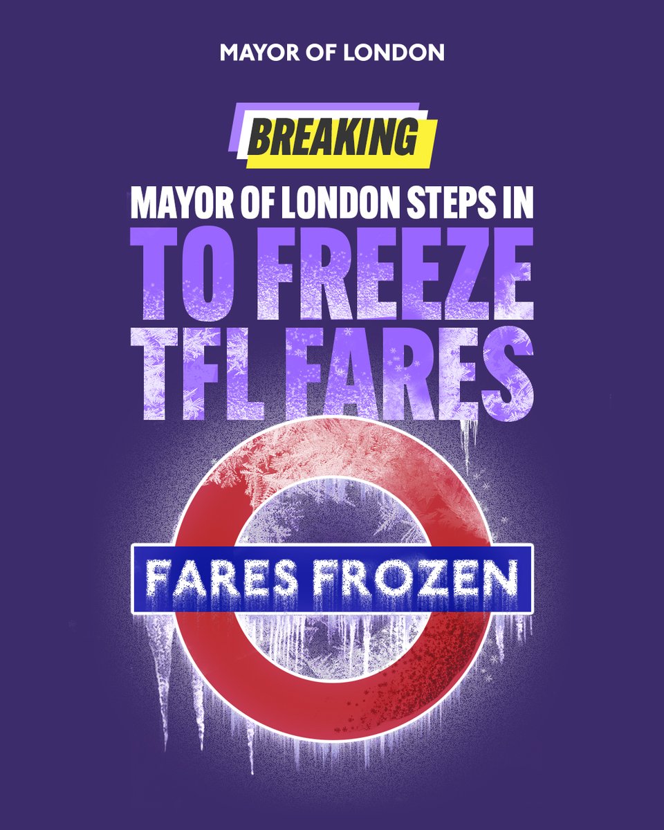 NEW: I’ve stepped in again to freeze all TfL fares as the cost-of-living crisis continues to hit Londoners hard. While people across the country face another hike in their rail fares, I am not prepared to stand by and see Londoners face a similar hike.
