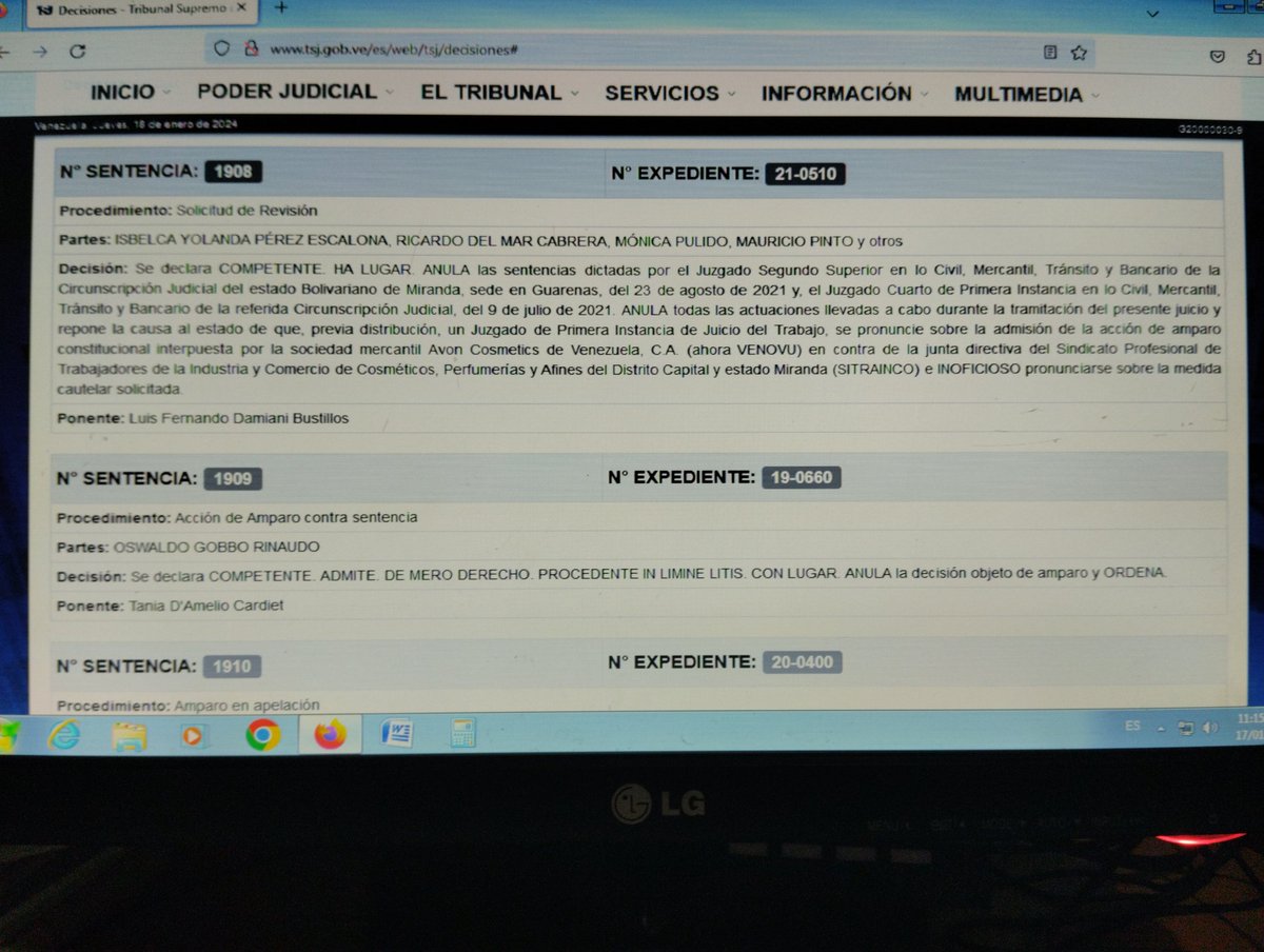 L@s trabajador@s de Avon, ahora Venovu, lograron obtener de la Sala Constitucional del TSJ, una decisión: los tribunales civiles no tienen competencia para conocer de Amparos Constitucionales originados por conflictos laborales.
Continua el proceso de Reenganche. VENCEREMOS!!!