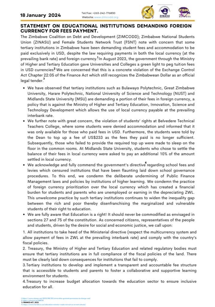 byozinasu's tweet image. The imposition of foreign currency payments for tuition fees is a significant barrier to education for many of us. It's time to stand together and fight for our rights.

#NoToForeignCurrencyFees #EducationForAll #StudentSolidarity