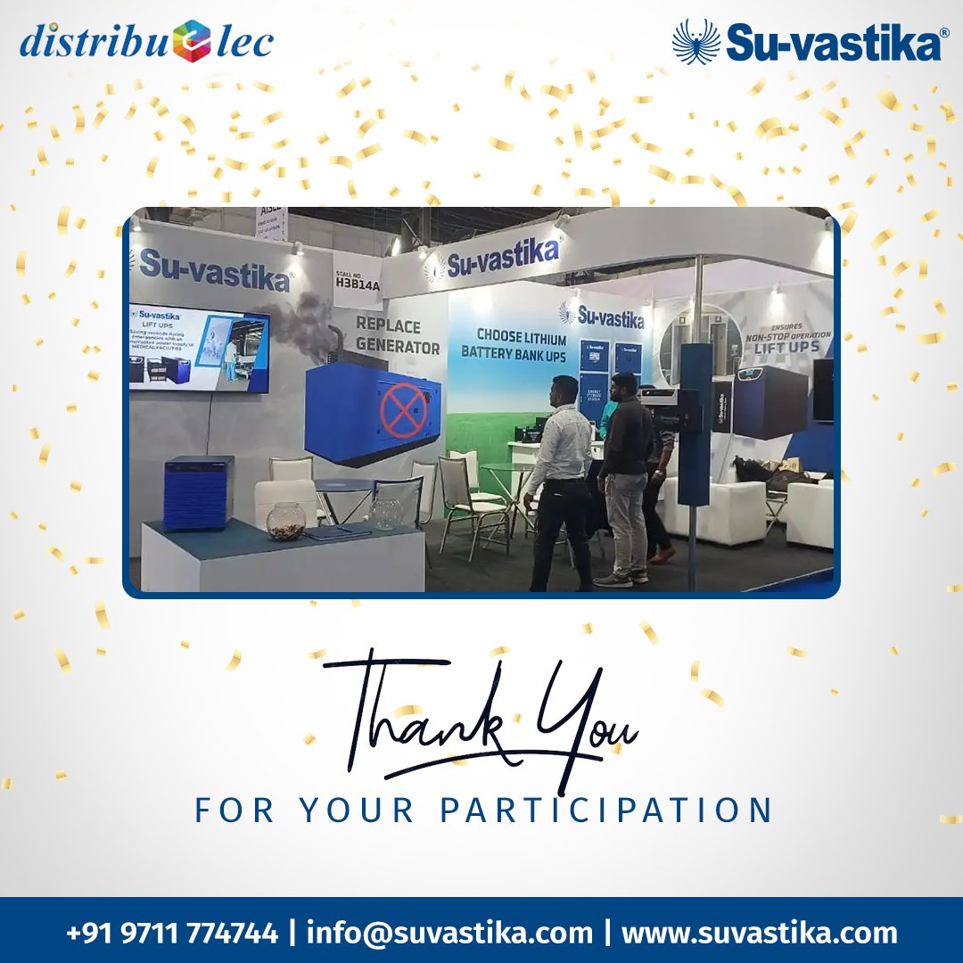 suvastika's tweet image. Thank you for joining us at Distribulec in Mumbai, India’s only exhibition on hi-tech power distribution.

Your presence and participation made this event truly remarkable.

#distribulec2024 #distribulecexpo #Mumbai #SuVastika #Innovation #energysolutions #inverter #lithium #UPS