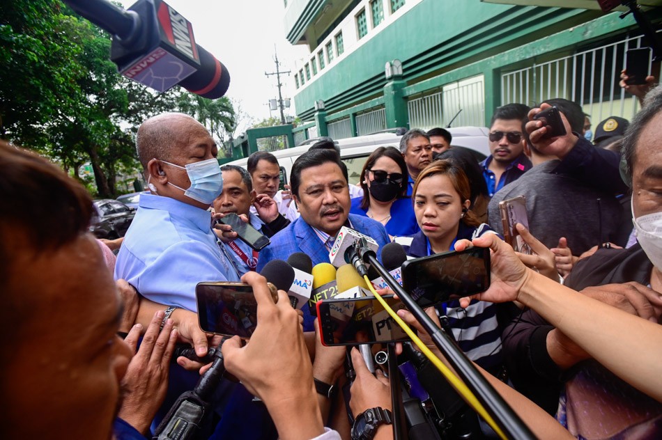 ABSCBNNews's tweet photo. Senator Jinggoy Estrada emerges from the Sandiganbayan after the promulgation on his plunder case at the graft court on January 19, 2023 in Quezon City.

The court acquitted Estrada of plunder in connection with the Priority Development Assistance Fund (PDAF) scam but found him guilty of one count of direct bribery and 2 counts of indirect bribery. He was sentenced to 8-9 years for direct bribery and 2-3 years for indirect bribery. 

(📸: Maria Tan, ABS-CBN News)