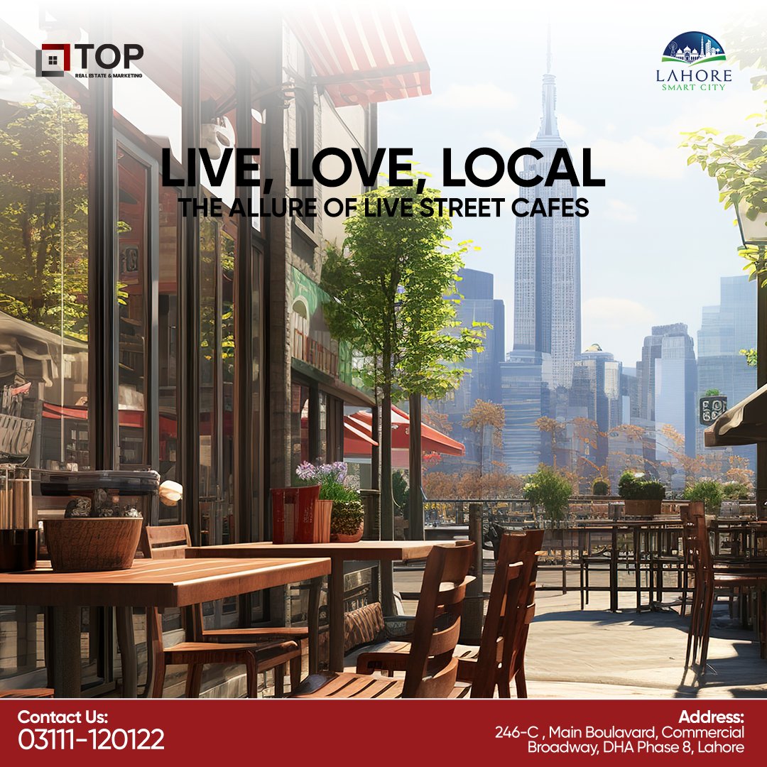 Sip, savor, soul. The heartbeat of local streets.
#smartfeatures #smartliving #smartlifestyle #localcafes #streetcafes #smartcity #lahoresmartcity #toprealestate #topmarketing