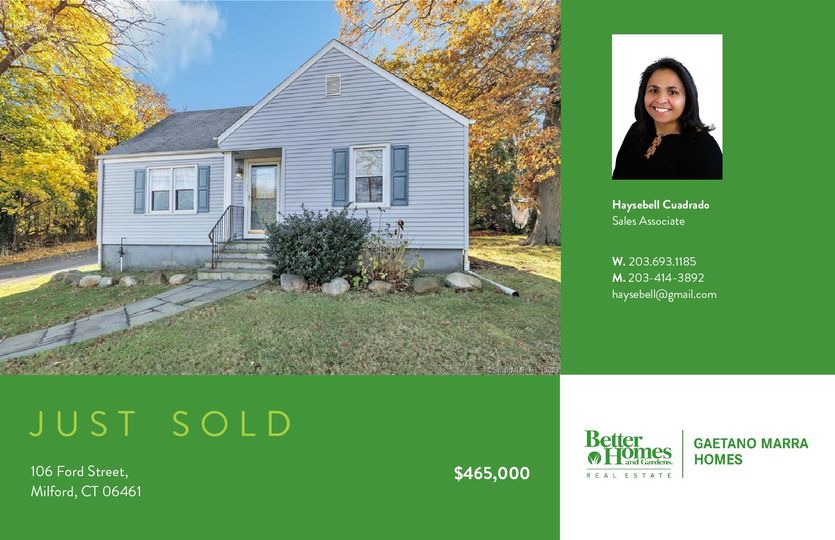 Gracias a mis clientes por la confianza!
Huge thank you to my clients for their trust!
#JustSold #milford #naugatuck #connecticut
#Buy or #Sell with HayseBell
Yourwayhomein123.com
Cell: (203)414-3892
#betterhomesandgardens
#homesweethome
#hogardulcehogar
#habloespañol