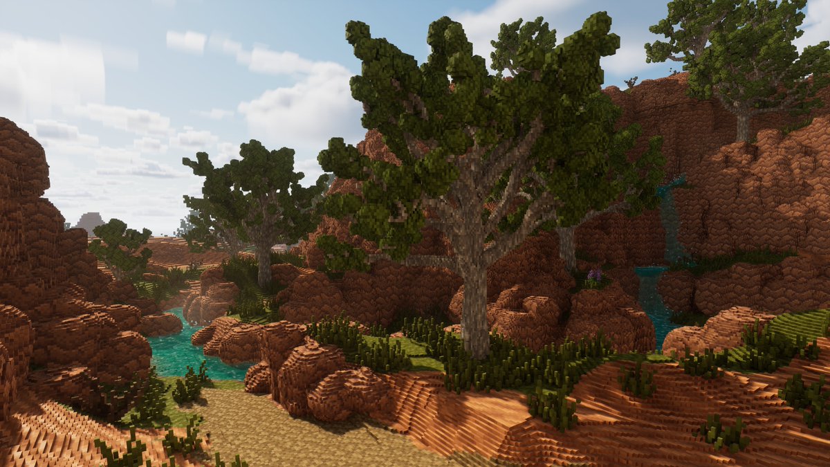 Tooley1998's tweet image. Say hello to Lay of the Land&apos;s new biome. The Outback Canyons. Here rivers have carved deep ravines into the surrounding plateaus which are home to all kinds of weird &amp;amp; wonderful creatures. Still very WIP. #gamedev #indiedev #voxelgame #voxelart #voxel #procedural #UnrealEngine