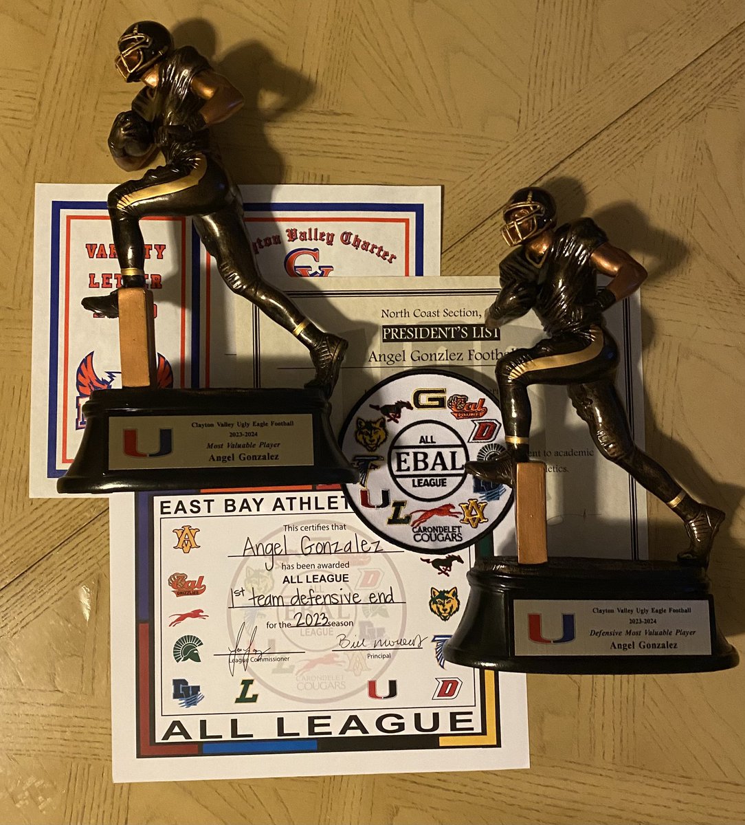 Thank you to my coaches and teammates for voting me as MVP & DPOY. My recruitment is still open: ⭐️⭐️LB/Edge |6’2 220| @cv_football -2x Team Captain -1st Team EBAL Edge -MVP/DPOY -HM All Metro & Bay Area -Honor Bowl Character Award Winner HC: @nick_tisa -hudl.com/v/2MDGLT