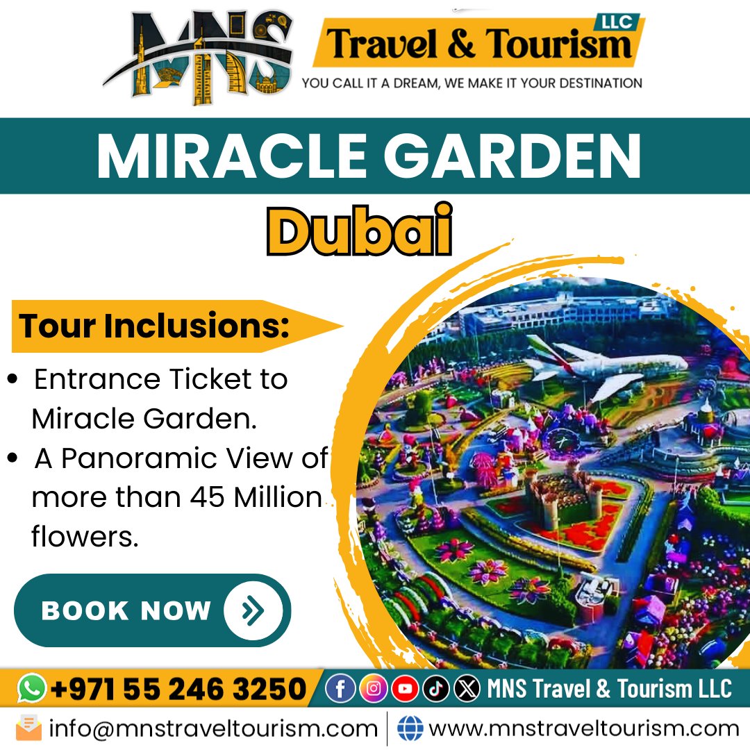 mnstravel's tweet photo. Enjoy at Miracle Garden Dubai.
Hurry up!!!!
Book Your Tour Right Now Through Our Website https://t.co/1LussyFr4X
Contact Us: +971 55 246 3250
.
.
.
.
#miraclegarden #mnstraveltourism #dubai #burjkhalifa #burjalarab https://t.co/o4UJ8aJHee