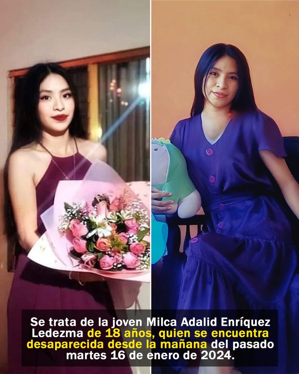🔴||El papá de la joven, señala que su hija de 18 años de edad, con domicilio en la Colonia Mirador, indica que ya no regreso a casa.

👉🏼Teme que su hija se encuentre en riesgo; pone a disposición su número telefónico 7851075762 para cualquier información de su paradero.