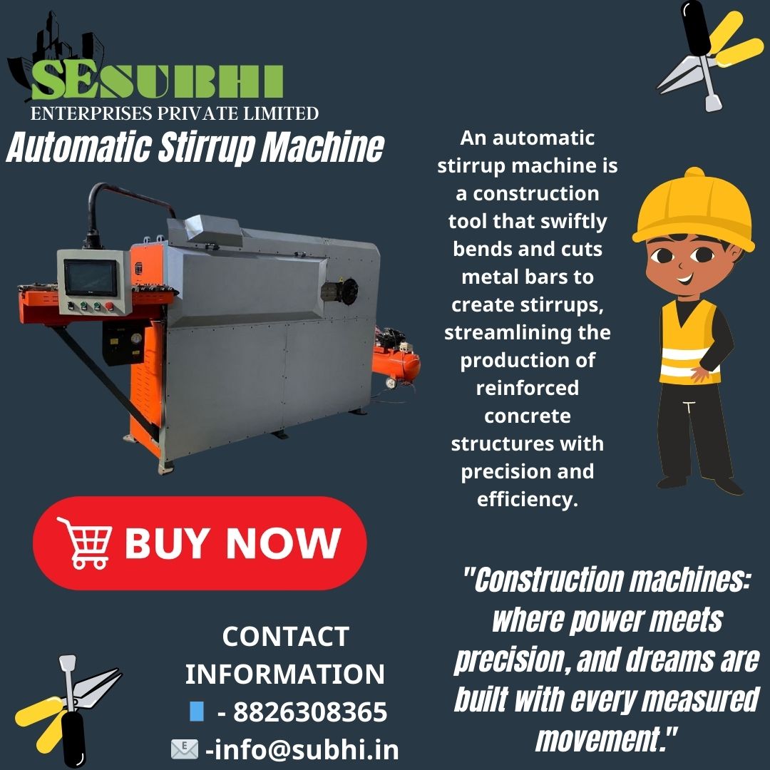 SubhiEnterprise's tweet image. &quot;High-speed automatic stirrup machine: precision rebar bending for construction, streamlining workflow with advanced technology.&quot;
#AutomaticStirrupMachine #mumbaitransharbourlink #mthl #Construction #Concretereinforcement #आवासयोजना #JaiShriRam #MaharanaPratap