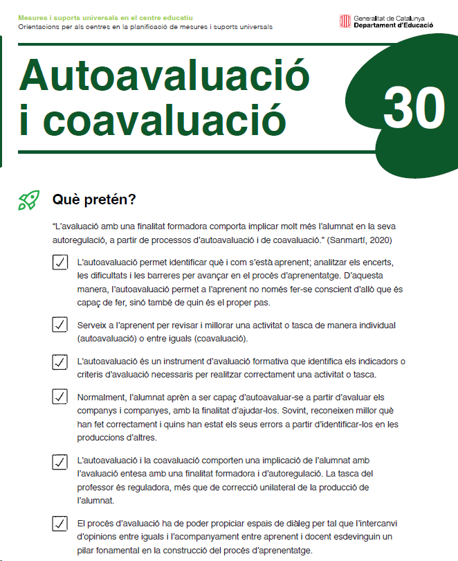 RosaSensatAxA's tweet photo. 🟢Que l’alumnat aprengui a avaluar-se és una de les condicions bàsiques per aprendre a aprendre.
Departament d'Educació 
#autoavaluació #coavaluació https://t.co/2XeKH25qXa https://t.co/9ikVE7GILE