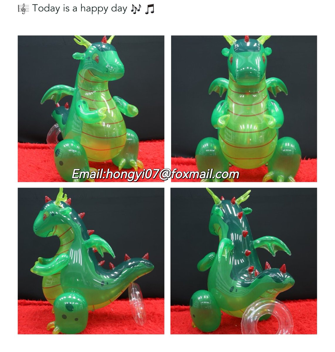 Today is Friday, are you ready for #squeakysaturday ?
Any interests in this lovely dragon, please email:hongyi07@foxmail.com

#inflatabledragon #greendragon #inflatabledino #inflatableanimals #airtoy #hongyi