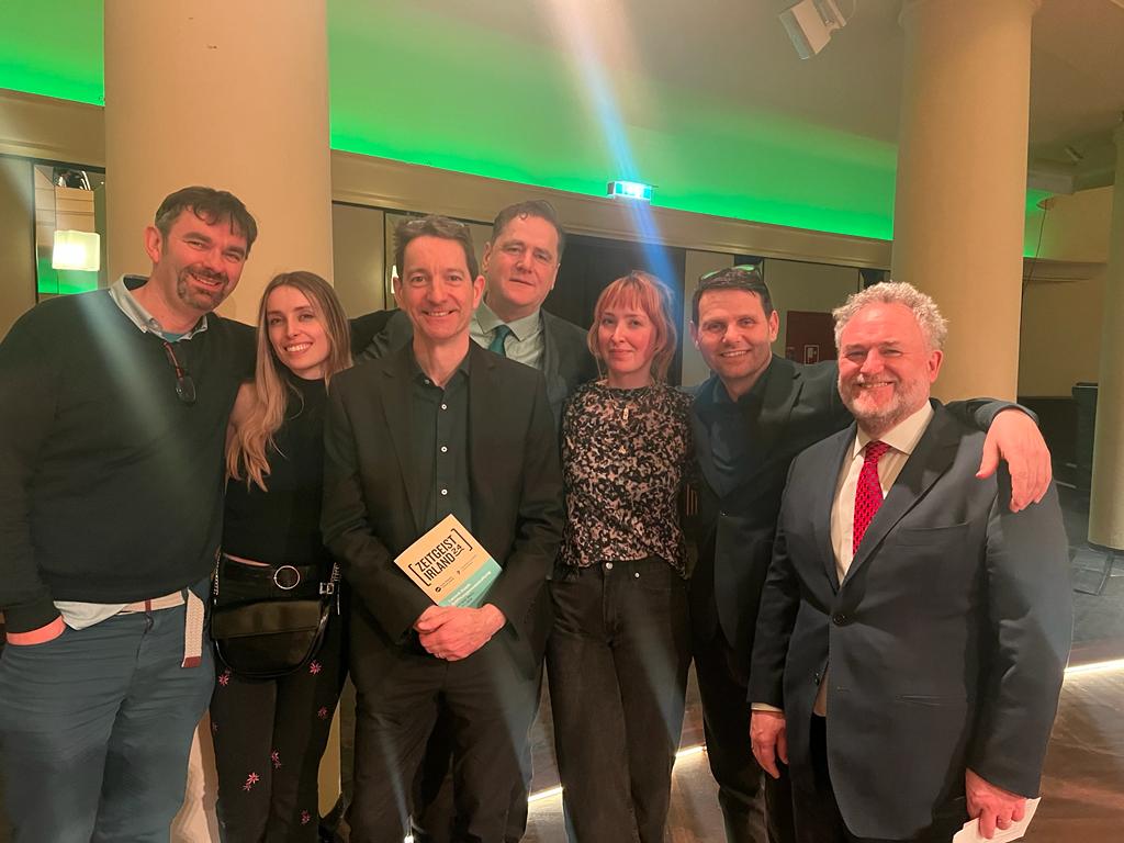 irishfilmberlin's tweet photo. A wonderful night at the launch of @ZeitgeistIrland at Metropol Berlin last night.  

We're so excited to be part of this wonderful celebration of Irish creativity.  

More news about our 2024 events curated by @OfflineFilmFest coming next week!  

#zeitgeistirland24 #zi24 https://t.co/fiM803IfRB
