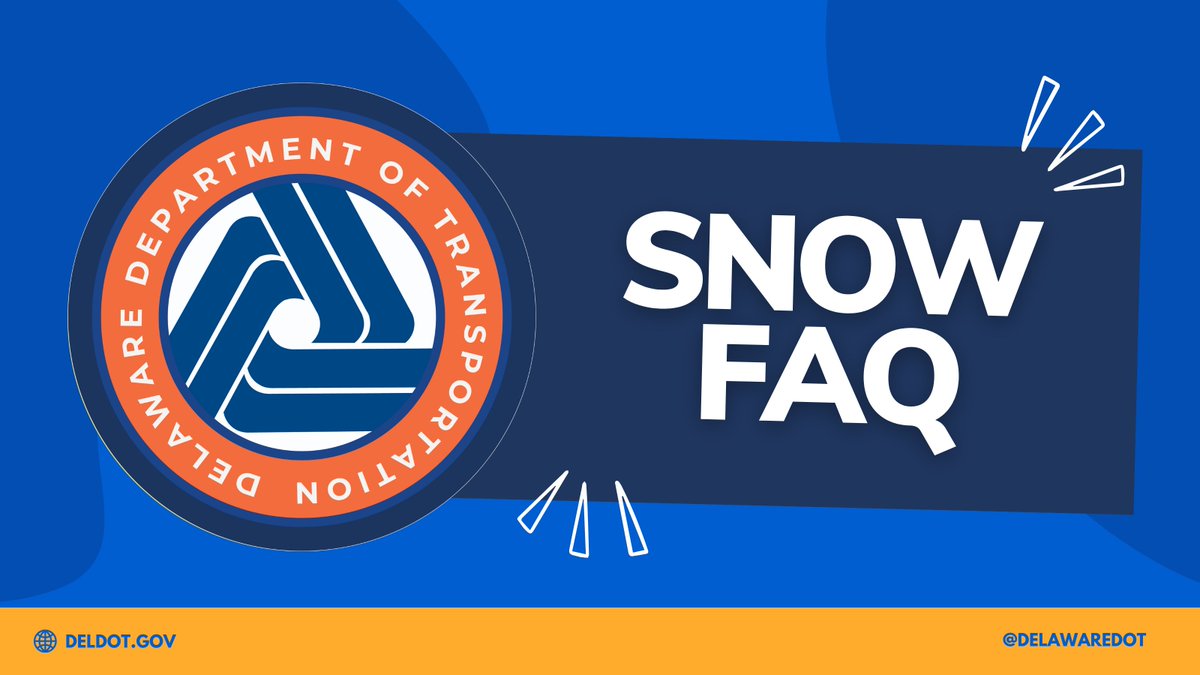 DelawareDOT's tweet photo. ❄️❔As an aid to public understanding and to solicit the cooperation of motorists and others in conducting effective snow removal operations, DelDOT offers a list of frequently asked questions and answers.
Click here for the full list: https://t.co/fZFZRYtYFD
#stormde #netde https://t.co/oIXMaqrcZs