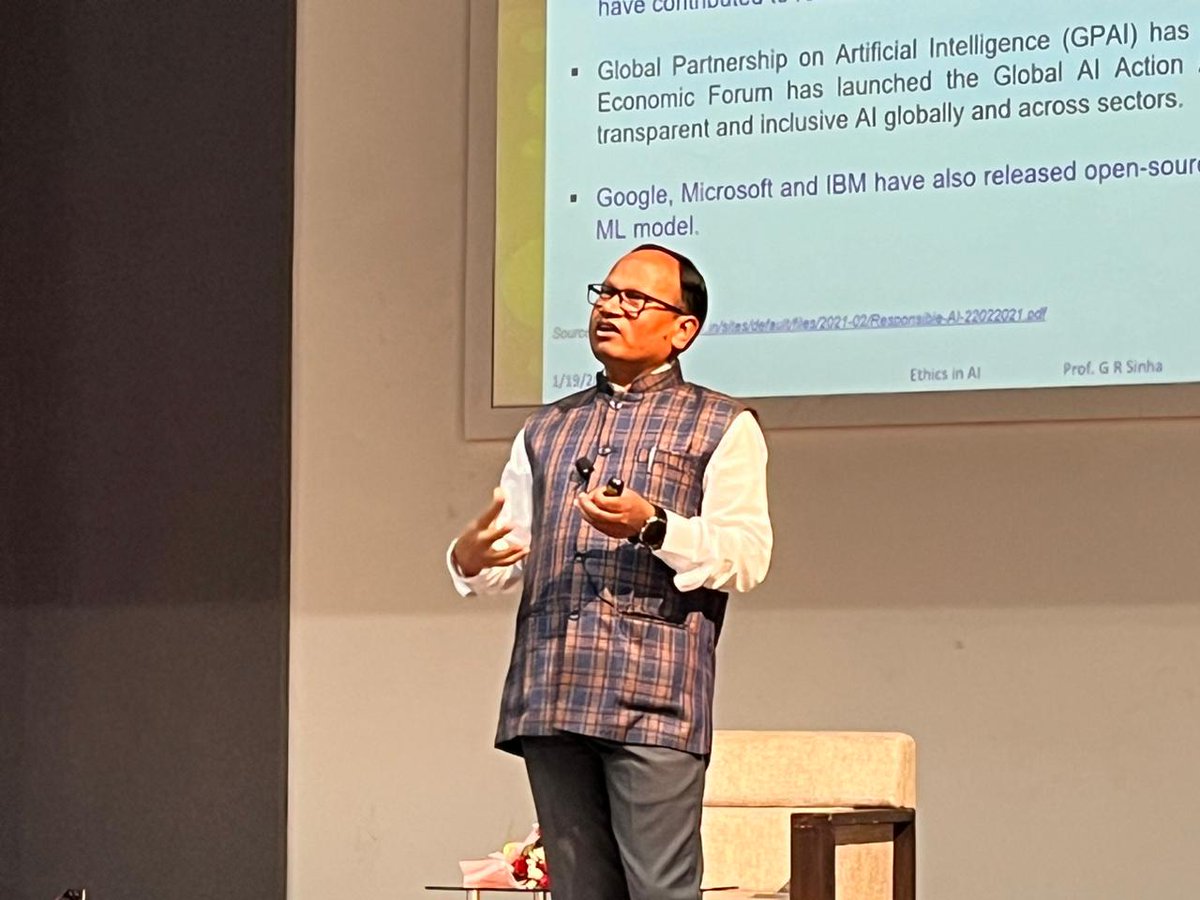 GSFCUniversity's tweet image. A heartfelt salute to our esteemed Provost Sir for a captivating session on Ethics in AI during the Foundation Course 2023-24! Your efforts in unraveling ethical principles and real-world examples are truly commendable.  
#FoundationCourse23-24 Broadcast
#AIethics
#ResponsibleAI