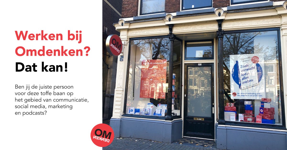 Heb je onze vacature al gezien? Reageren kan nog tot woensdag.

Bij Omdenken zoeken we namelijk een nieuwe communicatie en marketing collega voor 32 uur per week!

Kijk op omdenken.nl/inspiratie-en-… voor de volledige vacature. 

#omdenken #vacature