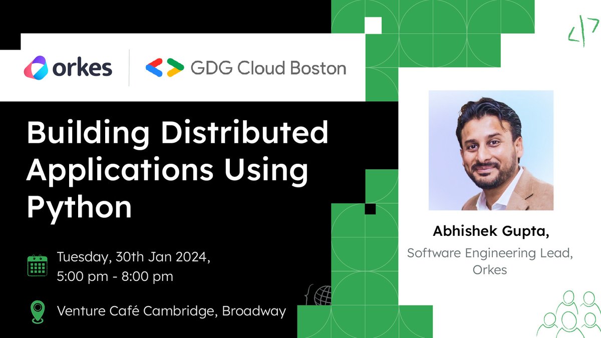 Meet our Engineering Lead, Abhishek Gupta, at the upcoming Microservices &amp; Distributed Apps Meetup co-hosted with <a href="/GDGCloudBoston/">GDG Cloud Boston</a> and learn how to develop Distributed Apps fast using Conductor Python SDK. 

RSVP here - bit.ly/3O4o18a