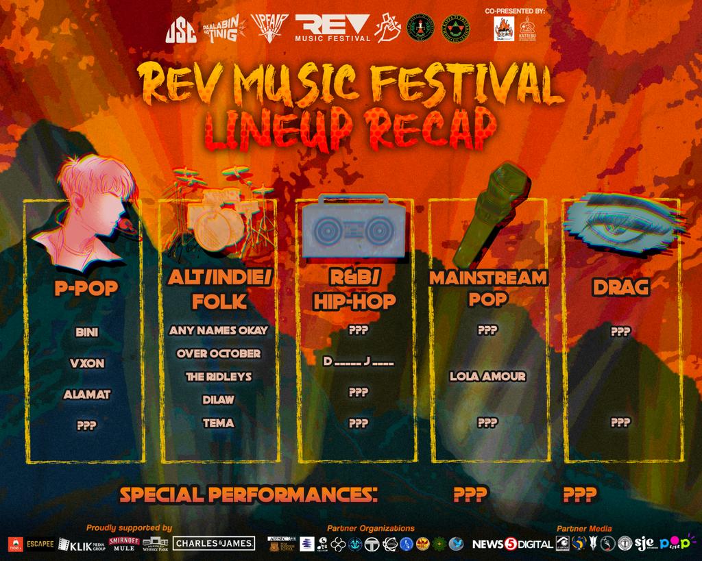 𝘈𝘯𝘭𝘢𝘩 𝘴𝘪 𝘙𝘌𝘝 2024 𝘢𝘺𝘢𝘸 𝘱𝘢𝘢𝘸𝘢𝘵… Ay ayaw talaga kasi we have more exciting news for you! 😍

Sasamahan tayo ng ating mga artists mula sa iba’t ibang wakes of music para i-celebrate ang night of fun and advocacy. 🧡
 
Hihi. Sino pa kaya ang mga artists na ito?