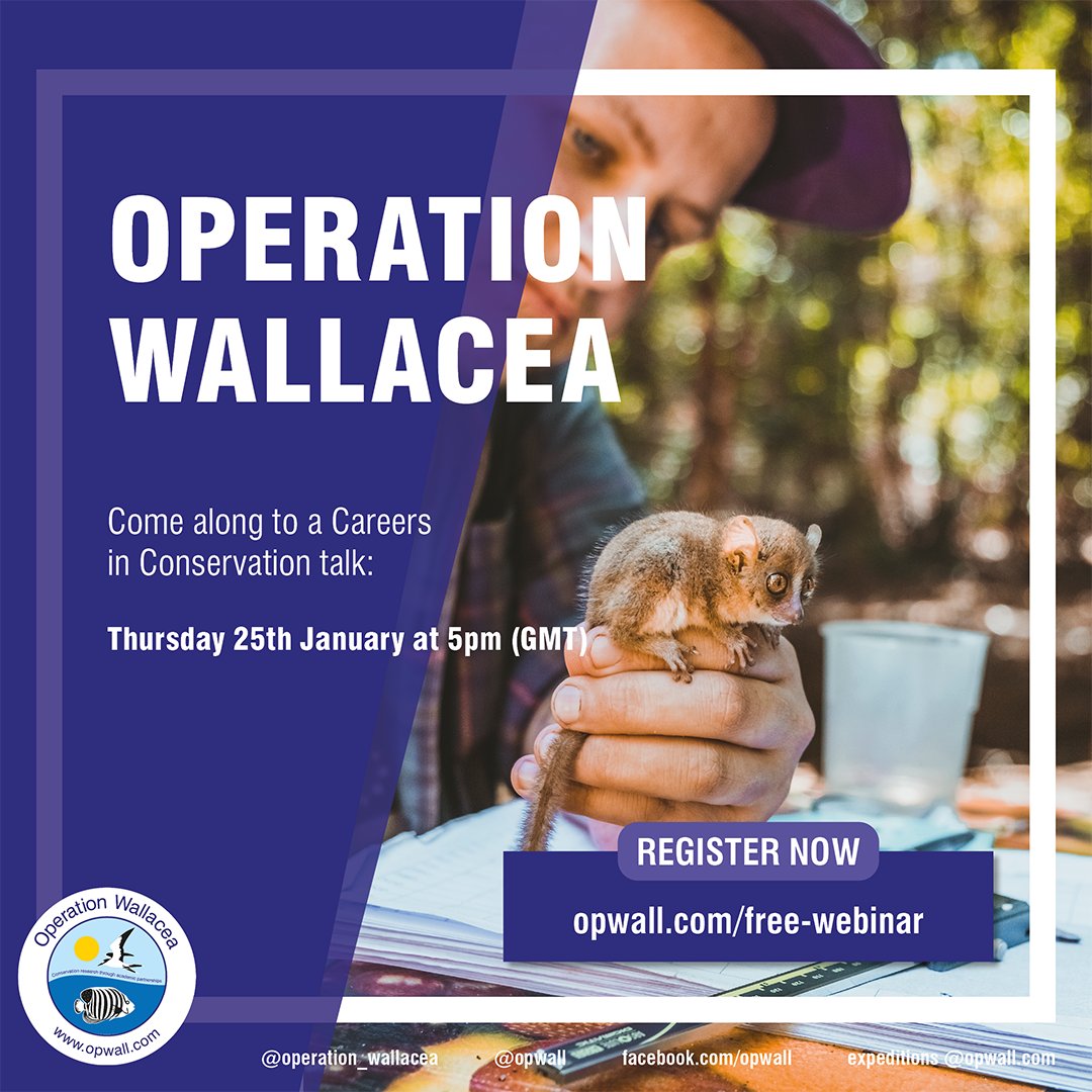 opwall's tweet photo. Are you interested in hearing about Opwall's top tips for a career in conservation, from an amazing panel? Join our Careers in Conservation talk on Thursday 25th January at 5pm (GMT)! Follow the  link to register: https://t.co/rrW8vvh17z https://t.co/KZG9XOVb1X