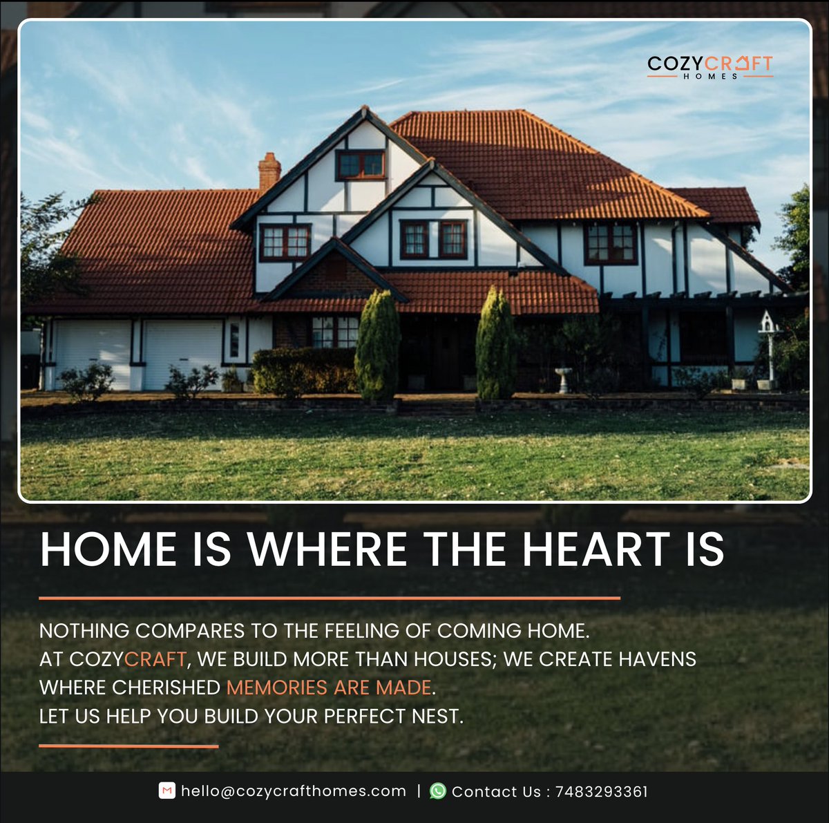 Your home should be an extension of your personality. CozyCraft Homes believes in designing spaces that reflect your unique style. 
Let's create a home that's unmistakably you. 
#HomeDesign #YourSpaceYourStyle