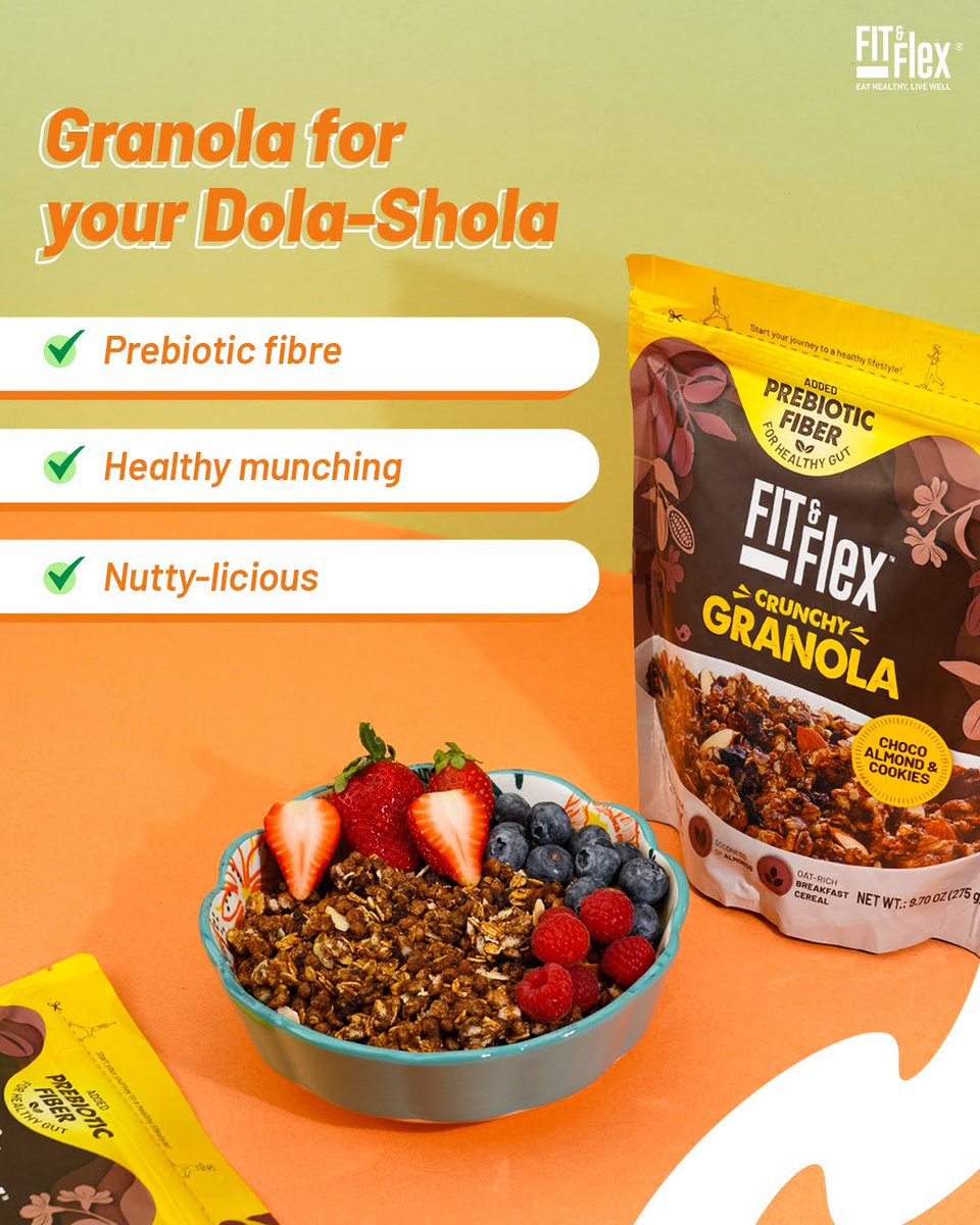 You gotta treat yourself with some Granola for the sake of your Dola-shola!

🛒Shop now: fitandflex.in 

#FitandFlex #CrunchyGranola #happiness #chocoalmond #chocolate #chocolate #delicious #quick #quickmeals #tastyfood #fiber #prebioticfibre #protein #fiber #crunchy