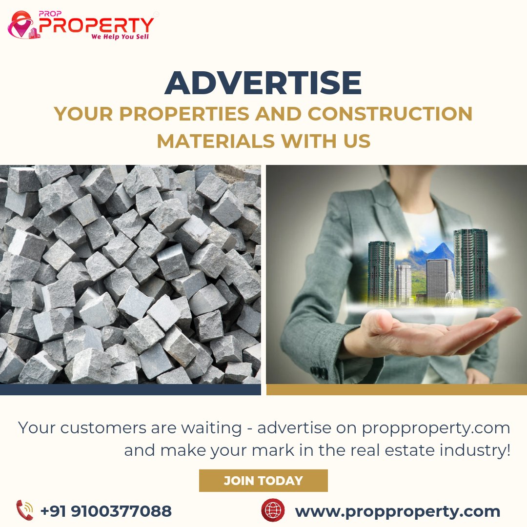 Advertise your properties and construction materials with us – where your offerings meet the right eyes and opportunities abound. 
Join propproperty.com today! 🏗️🏡 

#RealEstate #BuildWithTheBest #ConstructionMaterials #QualityBuild #BuildersChoice #ConstructionSupplies
