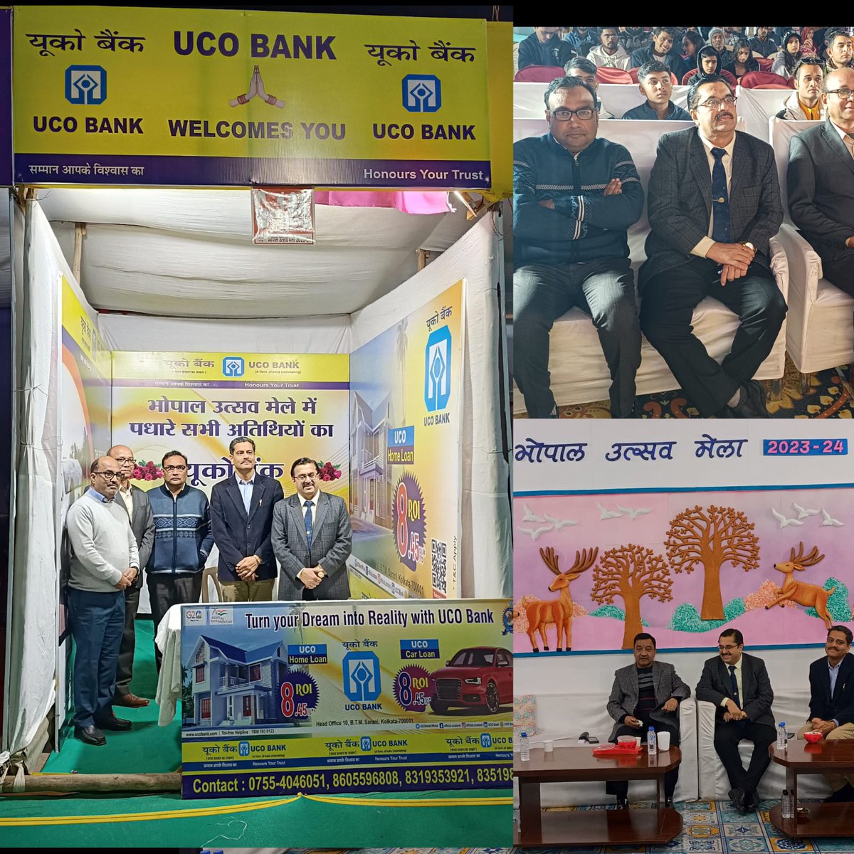 UCOBankOfficial's tweet photo. UCO Bank's zonal office actively participated in #BhopalUtsavMela and provided information about #Products and #Services to the general public. #UtsavMela #Finance #Banking #UCOBank Honours Your Trust #81YearsOfTrust #UCOTURNS81 https://t.co/kchitmksLh