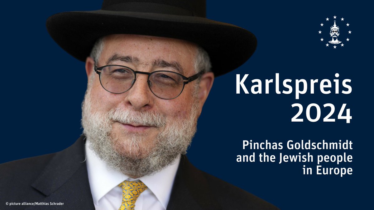 The International Charlemagne Prize of Aachen 2024 will be awarded to Pinchas Goldschmidt and the Jewish people in Europe. #karlspreis2024