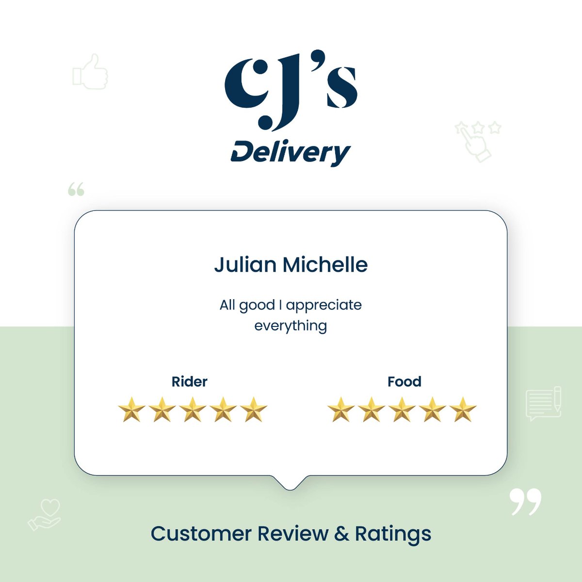 CJs__256's tweet photo. 🌟 Your feedback fuels our growth! ⚡️Download CJ's app now, place an order, and share your thoughts with us through reviews. Let's build something amazing together! 📲👍
#cjs
#CJsApp https://t.co/zwbf0K3INs