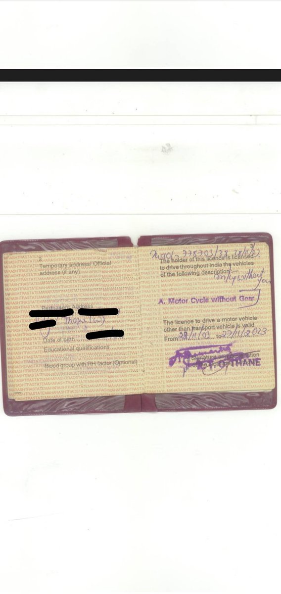 TweetAnagha's tweet photo. @MMVD_RTO Respected team,
I'm denied for the renewal of my 4 wheeler licence since my record with #ThaneRTO is damaged. I've been visiting for 2 months with my original licence for renewal from Mr. Nalawade and Mr. Jayant Patil.
@CMOMaharashtra 
@ThaneCollector https://t.co/HI44g4vlBk
