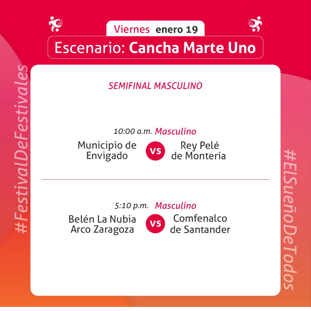 CDLosPaisitas's tweet photo. ⚽️  ¡SEMIFINALES!  ⚽️

Hoy viernes, se cumplirá una jornada espectacular🔝, tanto en la rama femenina como en la masculina, en el #BabyFútbolColanta ⚽️

Desde la #CDLosPaisitas te compartimos la #Programación ✅️

¡Acompáñanos! 🤗

#FestivalDeFestivales2024 🥳
#ElSueñoDeTodos 🤩 https://t.co/2juhbmjI6K