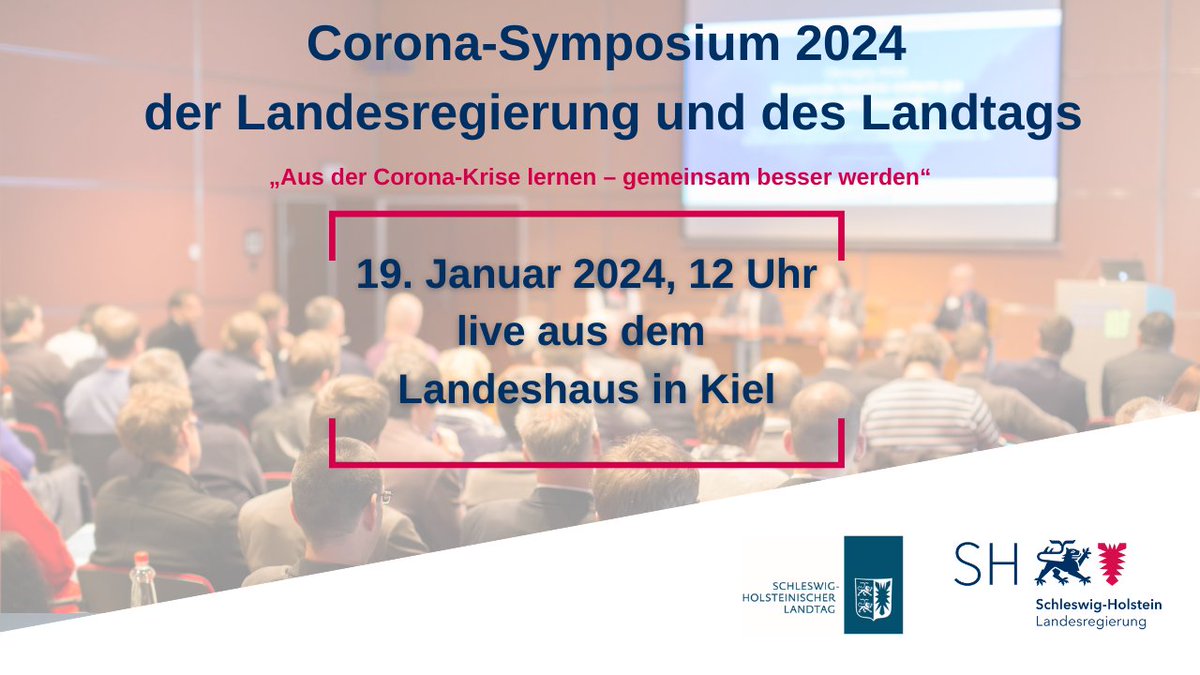 In wenigen Minuten startet in Kiel das Corona-Symposium von Landesregierung und Landtag. Die komplette Veranstaltung wird live gestreamt unter schleswig-holstein.de/corona-symposi….