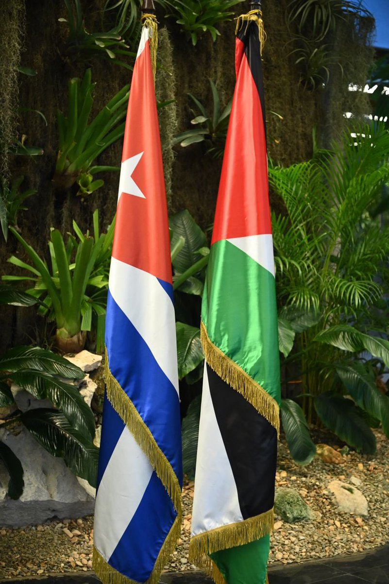 Para los cubanos, #Palestina es una nación hermana, entrañable. La causa de su pueblo ha sido defendida desde siempre por la Revolución. En días de tanto horror, de tanto dolor y de tanta vergüenza para la humanidad, renovamos nuestro firme compromiso por una Palestina Libre.